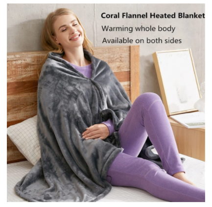 Winter Flannel Heated Blanket Cold Protection Body Warmer Usb Heated Warm Shawl Electric Heated Plush Blanket